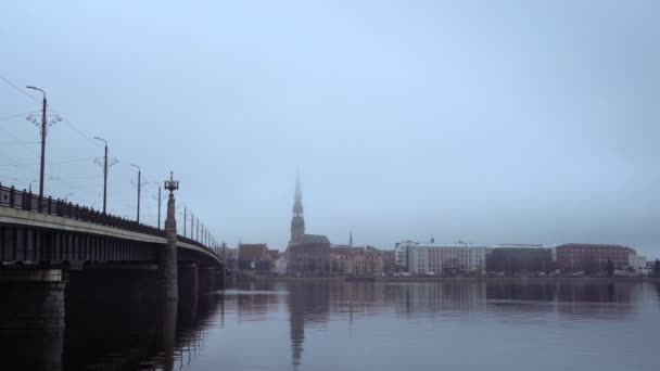 Riga Lettonie 12252017 Mise Place Tir Riga Par Une Matinée — Video