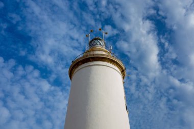 İspanya 'nın Malaga limanındaki deniz feneri.
