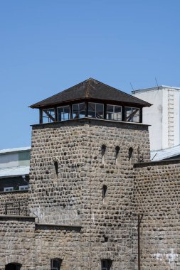 Mauthausen, Avusturya; 07 / 26 / 2015: Binlerce Yahudi ve İspanyol cumhuriyetçinin bulunduğu Mauthausen toplama kampının dış görünüşü