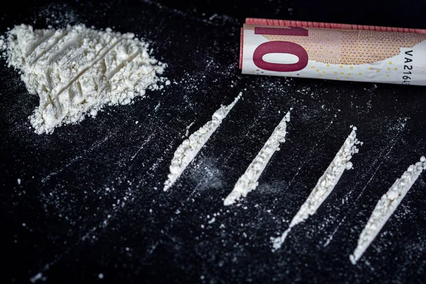 Picture Drug Adiction Some Lines Cocaine — Stock Photo, Image