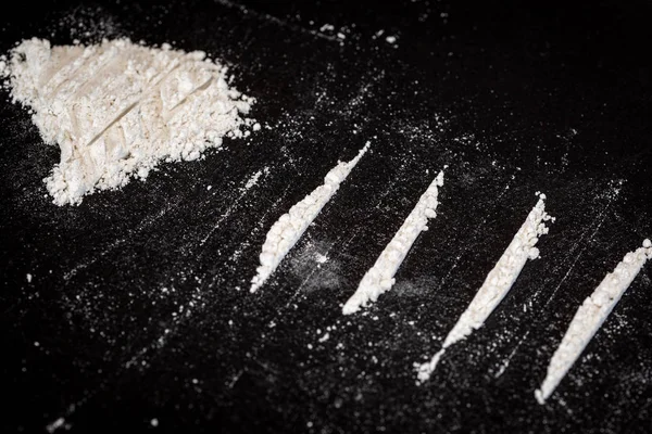 Picture Drug Adiction Some Lines Cocaine — Stock Photo, Image