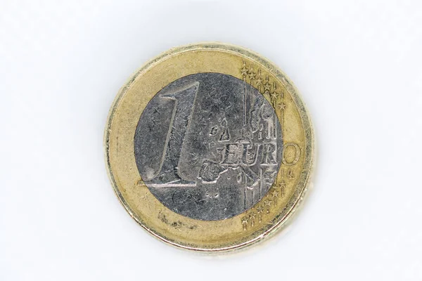 Een Euro Munt Macro — Stockfoto