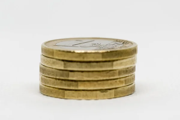 一欧元硬币堆栈 — 图库照片