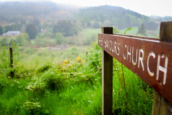 Señal Iglesia Glendalough Irlanda —  Fotos de Stock