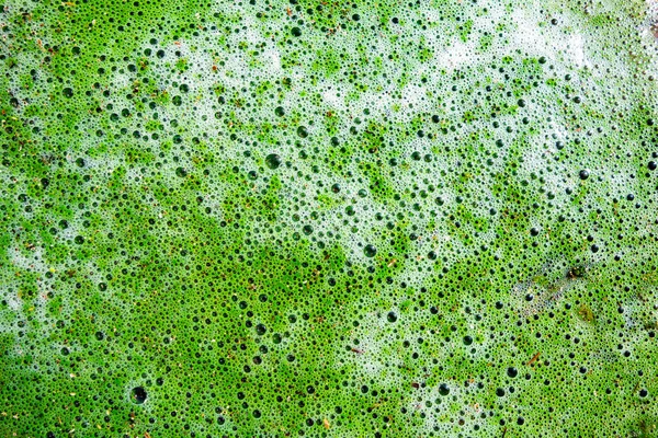 Líquido Poluente Verde Branco Com Bolhas — Fotografia de Stock