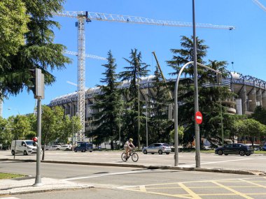 Madrid, İspanya; 06 / 05 / 2020: Real Madrid CF 'nin oynadığı Santiago Bernabeu stadyumunun yenilenme çalışmaları