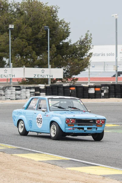 Circuit Jarama Madrid Spain April 2016 Blue Datsun 510 Classic — Stock Photo, Image