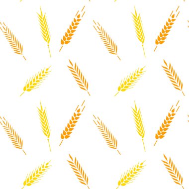 Dekorasyon doğal ürün deposu, fırın pazarı için beyaz arka plan kulak dikişsiz desen kahverengi renk. Elle çizilmiş fırın arka plan.