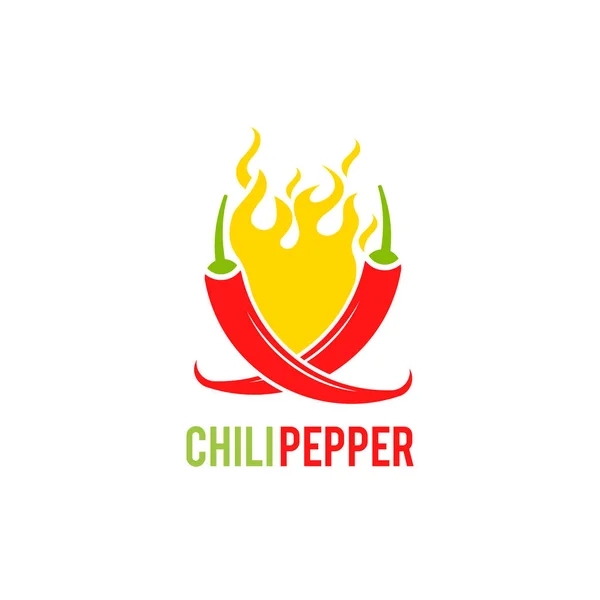 Paprika Chilischote Vektorillustration Mexikanische Ikone Der Roten Chilischote Flammen Für — Stockvektor