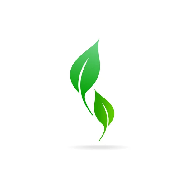 フラットリーフアイコン 緑の葉アイコンベクトルイラスト — ストックベクタ