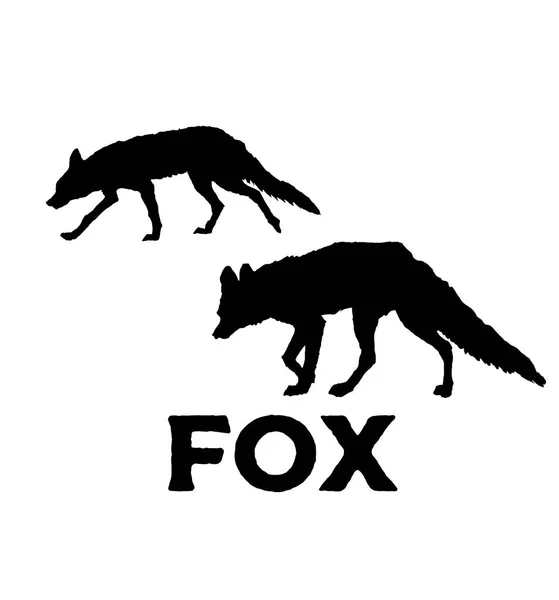 Fuchssilhouette. Vektor-Illustration isoliert auf weißem Hintergrund — Stockvektor