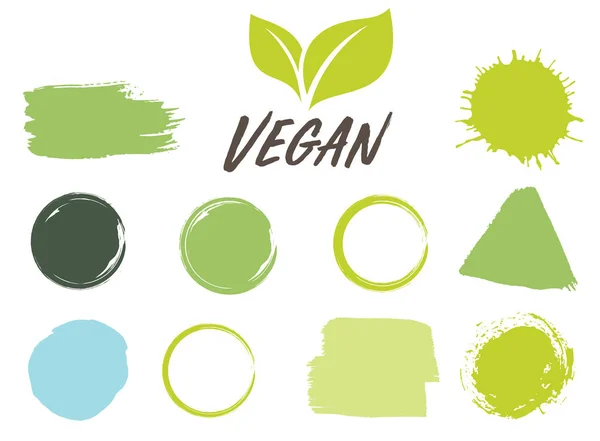 Bio, ekologi, organiska logotyper och ikoner, etiketter, taggar. Handritad bio hälsosam mat emblem, uppsättning av rå, Vegan, hälsosam mat skyltar, organiska och element set. Pennanteckning illustration. — Stock vektor