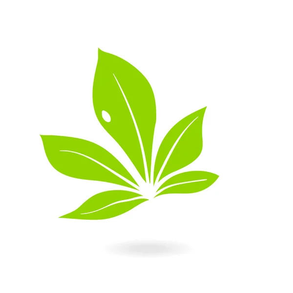 Esfera abstracta verde hoja logo. verde hoja ecología naturaleza vector icono . — Vector de stock