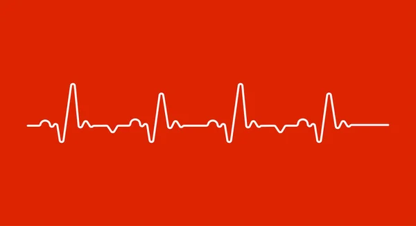 Heart Beat monitor Pulse ikona sztuki dla aplikacji medycznych i stron internetowych. oddychanie i żywy znak czerwony miłość serce. — Wektor stockowy