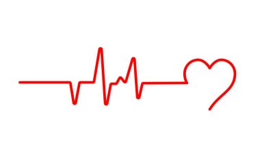 Kalp atışı tıbbi uygulamalar ve web siteleri için nabız düz vektör simgesi. Kan basıncı, kardiyogram, sağlık Ekg, Ekg logosu.