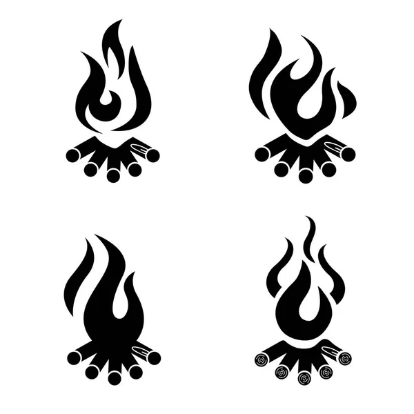 Ikona Bonfire. Logo Campfire. Ognisko drewna. Ognisko, ognioodporne drewniane. — Wektor stockowy