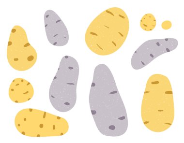 Patates düz tarzda ve beyaz arka plan üzerinde izole.