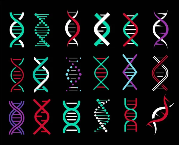 DNA, genetisch teken, elementen. Pictogram van het DNA-symbool geïsoleerd. — Stockvector