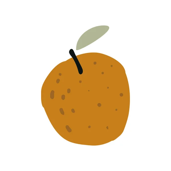 Fruta laranja com folha. Ilustração vetorial. Citrinos. — Vetor de Stock