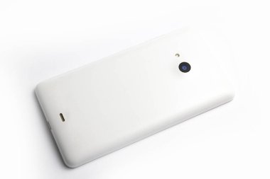 Beyaz arkaplandaki beyaz telefon izole et