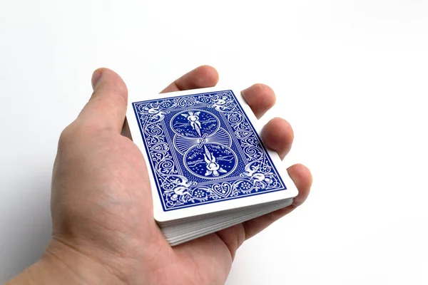 Deck Cards Hand White Background Isolate — Stock Photo, Image