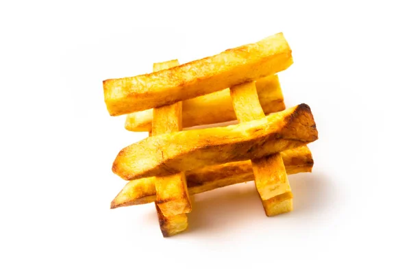 Pommes Frites Vit Bakgrund Isolat — Stockfoto