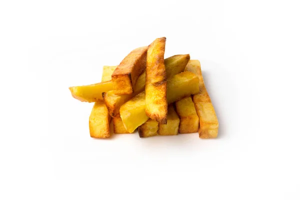 Pommes Frites Vit Bakgrund Isolat — Stockfoto