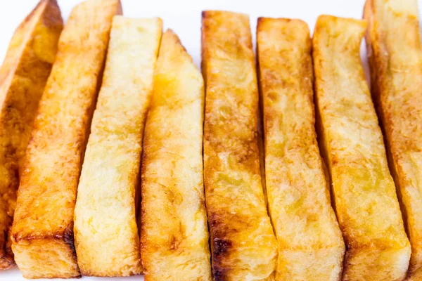 Pommes Frites Vit Bakgrund Isolat — Stockfoto