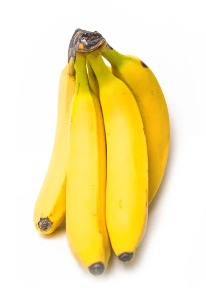 Bunch Ripe Yellow Bananas White Background Isolate — Stock Photo, Image