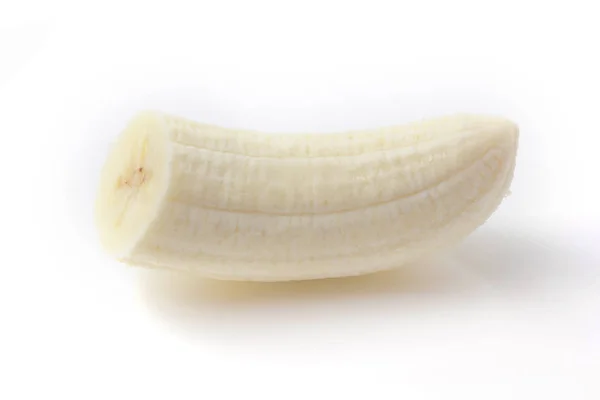 Half Peeled Banana White Background Isolate — Stock Photo, Image