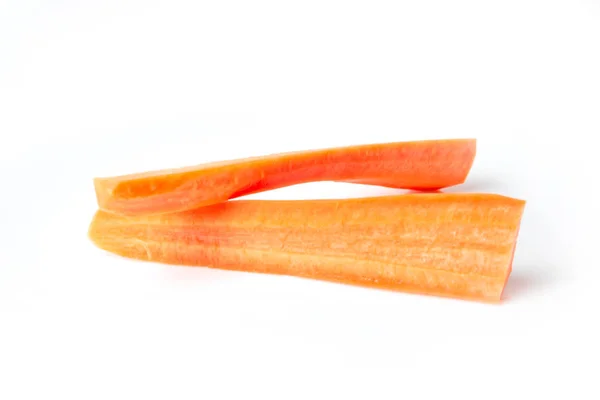 Ripe Orange Peeled Carrots Half White Background Isolate — Stock Photo, Image