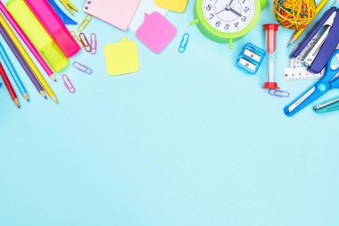 Mavi arkaplan okulu, üniversite, fotokopi alanı bir