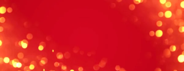 Banner, christmas bokeh on red background, copyspace — Stock Photo, Image
