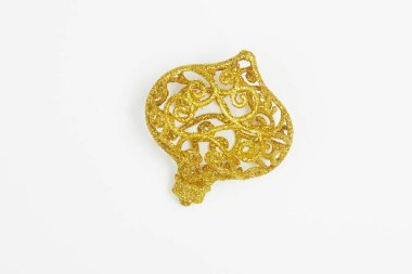 Beyaz arka planda noel süslemeleri tecrit, kopyalanma alanı, düz alan