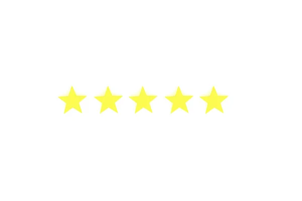 Five star service rating concept on white background, 3D rendering — Stock Photo, Image