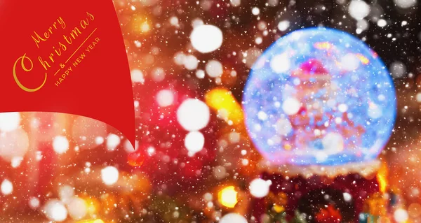 Blurred christmas background, snow, bokeh, flatley, copy space — Stock Photo, Image