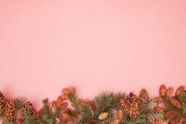 konsept, noel düzeni 2021 pembe zemin, düz zemin, kopyalama alanı