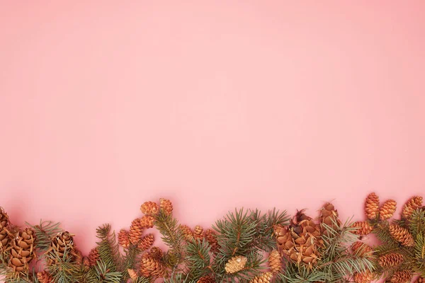 Conceito, layout de Natal 2021 em fundo rosa, flatley, espaço de cópia — Fotografia de Stock