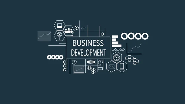 Business Developer Illustrazione Blu Scuro Sfondo — Foto Stock