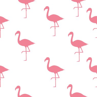 Tropikal trendy seamless modeli ile pembe flamingolar