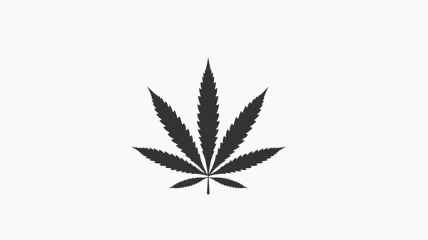 大麻或大麻叶标志模板 白色背景上的独立插图 — 图库照片