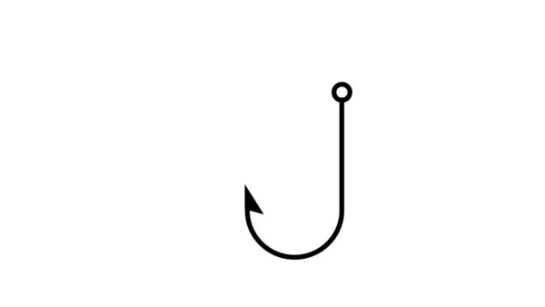 Fiske Krok Ikon Siluett Logotyp Vit Bakgrund — Stockfoto