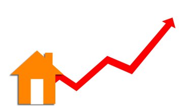 Yeşil arka planda kağıt ev. resimleme.