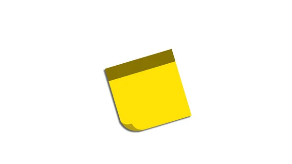 Notas Adesivas Amarelas Realistas Isoladas Com Sombra Real Fundo Branco — Fotografia de Stock