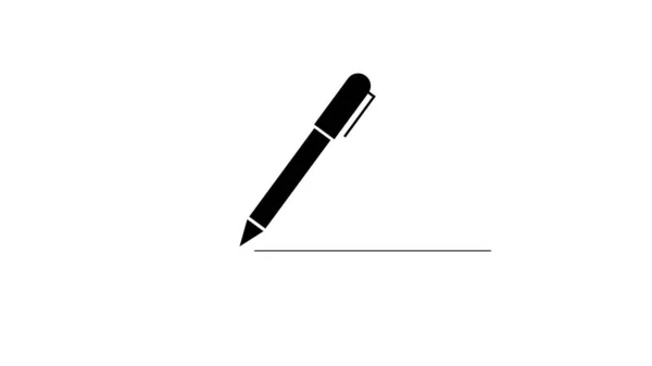 Płaskie Ikonę Ołówka Symbol Konspektu Jednej Wysokiej Jakości Podziałki Dla — Zdjęcie stockowe