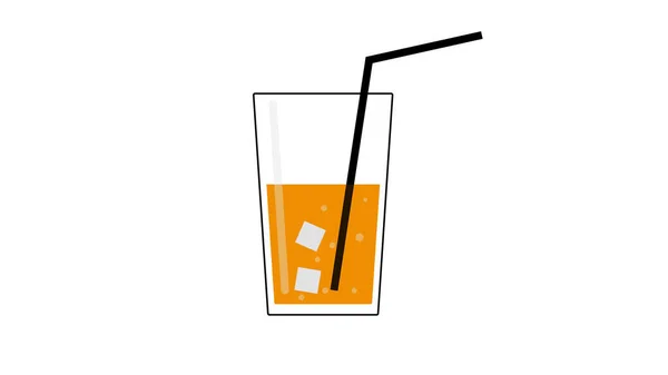 Икона Напитка Фруктами Оранжевый Синем Фоне — стоковое фото