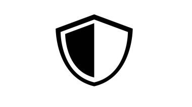 Kalkan Simgesini gri arkaplanda izole edilmiş modaya uygun düz bir şekilde göster