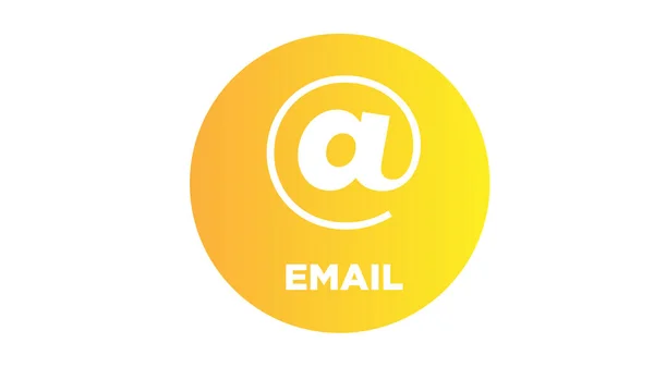 Email Icon Black Isolated White Background — Stock Photo, Image