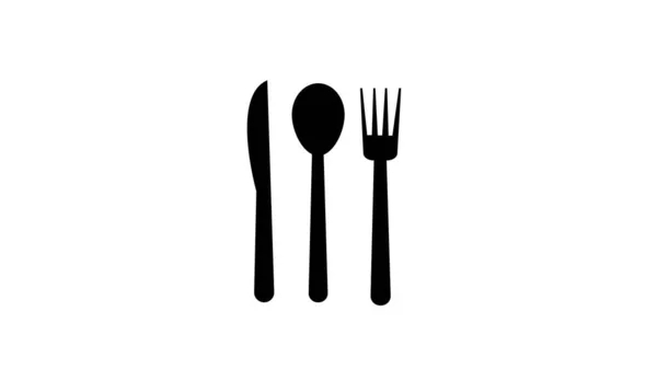 Spoon Knife Fork Silhouettes Icons — Stock Photo, Image