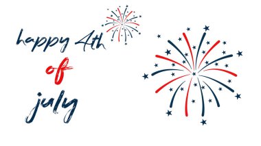  4 Temmuz 'unuz kutlu olsun. ABD Bağımsızlık Günü tebrik kartı.
